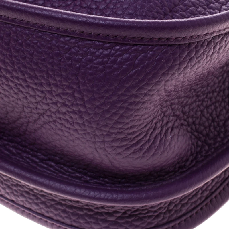 Hermes Purple Clemence Leather Limited Edition Evelyne III GM Bag For Women 14 Hermes Purple Clemence Leather Limited Edition Evelyne III GM Bag For Women - Image 12