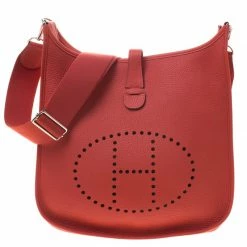 Hermes Bougainvillea Clemence Leather Evelyne III GM Bag For Women