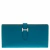 Hermes Blue Paon Epsom Leather Bearn Gusset Wallet For Women 2 Hermes Blue Paon Epsom Leather Bearn Gusset Wallet For Women -Deals Hermes Store luxury women hermes new handbags p99217 001