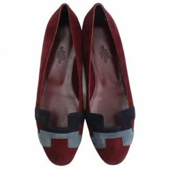 Hermes Tricolor Suede Nice Ballet Flats Size 36 For Women -Deals Hermes Store luxury women hermes new shoes p102714 003