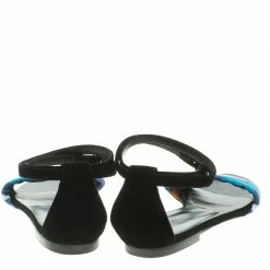 Hermes Black Suede And Printed Silk Flat Sandals Size 37.5 For Women -Deals Hermes Store luxury women hermes new shoes p104766 005