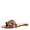 Hermes Brown Leather Oran Flat Sandals Size 39 For Women -Deals Hermes Store luxury women hermes new shoes p138439 001