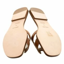 Hermes Brown Leather Oran Flat Sandals Size 39 For Women 15 Hermes Brown Leather Oran Flat Sandals Size 39 For Women -Deals Hermes Store luxury women hermes new shoes p138439 006