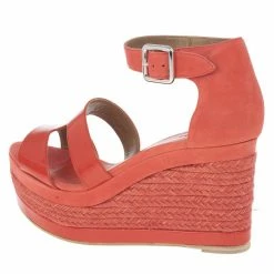 Hermes Peach Patent Leather And Suede Ilana Espadrille Wedge Sandals Size 38 For Women -Deals Hermes Store luxury women hermes new shoes p14812 003