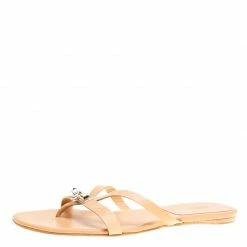Hermes Beige Leather Corfu Thong Sandals Size 41 For Women