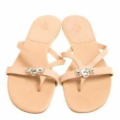 Hermes Beige Leather Corfu Thong Sandals Size 41 For Women 12 Hermes Beige Leather Corfu Thong Sandals Size 41 For Women -Deals Hermes Store luxury women hermes new shoes p149591 003