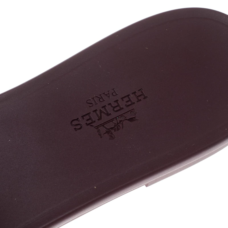 Hermes Burgundy Rubber D'ancre Chaine Rivage Sandals Size 39 For Women 9 Hermes Burgundy Rubber D'ancre Chaine Rivage Sandals Size 39 For Women - Image 7