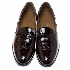 Hermes Burgundy Patent Leather Brogue Loafers Size 39 For Women 12 Hermes Burgundy Patent Leather Brogue Loafers Size 39 For Women -Deals Hermes Store luxury women hermes new shoes p162551 003