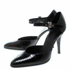 Hermes Black Crocodile Leather Ankle Strap Pumps Size 38.5 For Women -Deals Hermes Store luxury women hermes new shoes p167449 007