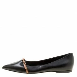Hermes Black Leather Laura Pointed Toe Ballet Flats Size 40 For Women -Deals Hermes Store luxury women hermes new shoes p176365 007