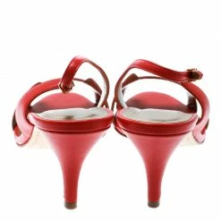 Hermes Orange Leather Night Slingback Sandals Size 39 For Women -Deals Hermes Store luxury women hermes new shoes p180702 005