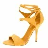 Hermes Alphonso Yellow Suede Cross Ankle Wrap Sandals Size 38 For Women -Deals Hermes Store luxury women hermes new shoes p181743 004