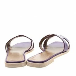 Hermes Purple Leather Oran Flat Slides Size 39 For Women -Deals Hermes Store luxury women hermes new shoes p206129 003