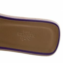 Hermes Purple Leather Oran Flat Slides Size 39 For Women -Deals Hermes Store luxury women hermes new shoes p206129 005