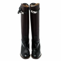 Hermes Multicolor Leather Palladium Plated Kelly Turnlock Jumping Boots Size 39.5 For Women -Deals Hermes Store luxury women hermes new shoes p211750 006