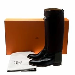 Hermes Multicolor Leather Palladium Plated Kelly Turnlock Jumping Boots Size 39.5 For Women -Deals Hermes Store luxury women hermes new shoes p211750 008