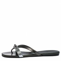 Hermes Metallic Silver/Black Leather Corfu Thong Sandals Size 37 For Women 11 Hermes Metallic Silver/Black Leather Corfu Thong Sandals Size 37 For Women -Deals Hermes Store luxury women hermes new shoes p287791 001