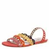 Hermes Multicolor Suede Leather Chaine D'ancre Flat Sandals Size 40 For Women