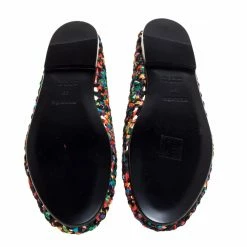 Hermes Hermès Multicolor Woven Silk Minorque Ballet Flats Size 39 For Women -Deals Hermes Store luxury women hermes new shoes p320749 003