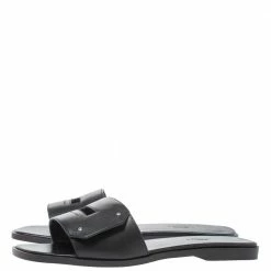 Hermes Black Leather View Slide Sandals Size 38 For Women 13 Hermes Black Leather View Slide Sandals Size 38 For Women -Deals Hermes Store luxury women hermes new shoes p325541 002