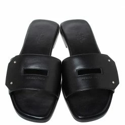 Hermes Black Leather View Slide Sandals Size 38 For Women 12 Hermes Black Leather View Slide Sandals Size 38 For Women -Deals Hermes Store luxury women hermes new shoes p325541 003