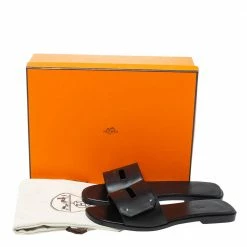 Hermes Black Leather View Slide Sandals Size 38 For Women 17 Hermes Black Leather View Slide Sandals Size 38 For Women -Deals Hermes Store luxury women hermes new shoes p325541 009