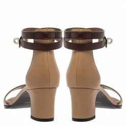 Hermes Brown Leather Manege Ankle Wrap Sandals Size 39 For Women -Deals Hermes Store luxury women hermes new shoes p330034 005