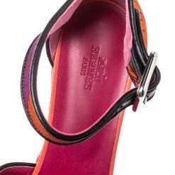Hermes Multicolor Printed Canvas Ilana Espadrille Wedge Platform Ankle Cuff Sandals Size 39 For Women -Deals Hermes Store luxury women hermes new shoes p356457 006