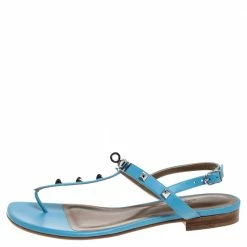 Hermes Blue Leather Olivia Ankle Strap Sandals Size 37.5 For Women -Deals Hermes Store luxury women hermes new shoes p376921 003