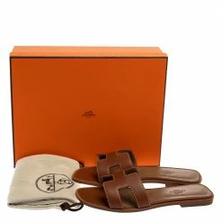 Hermes Brown Leather Oran Sandals Size 37 For Women -Deals Hermes Store luxury women hermes new shoes p393332 008