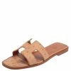 Hermes Pink Ostrich Leather Oran Sandals Size 38 For Women -Deals Hermes Store luxury women hermes new shoes p393335 004