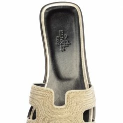 Hermes Metallic Pale Gold Twisted Metal Thread Oran Sandals Size 37 For Women 16 Hermes Metallic Pale Gold Twisted Metal Thread Oran Sandals Size 37 For Women -Deals Hermes Store luxury women hermes new shoes p394792 003