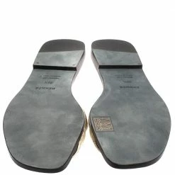 Hermes Metallic Pale Gold Twisted Metal Thread Oran Sandals Size 39.5 For Women -Deals Hermes Store luxury women hermes new shoes p394802 003