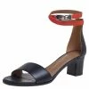 Hermes Black/Orange Leather Open Toe Ankle Strap Sandals Size 39 For Women