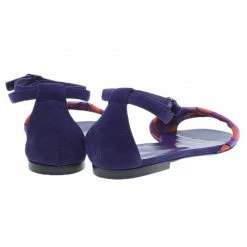 Hermes Purple Suede And Printed Silk Flat Sandals Size 39 For Women -Deals Hermes Store luxury women hermes new shoes p40410 0005