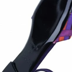 Hermes Purple Suede And Printed Silk Flat Sandals Size 39 For Women -Deals Hermes Store luxury women hermes new shoes p40410 0011