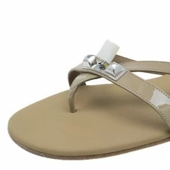 Hermes Beige Patent Corfou Thong Sandals Size 40 For Women -Deals Hermes Store luxury women hermes new shoes p40411 009