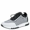 Hermes Black/White Suede And Knit Fabric Addict Sneakers Size 38.5 For Women -Deals Hermes Store luxury women hermes new shoes p404827 002