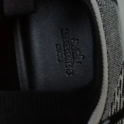 Hermes Black/White Suede And Knit Fabric Addict Sneakers Size 38.5 For Women -Deals Hermes Store luxury women hermes new shoes p404827 004