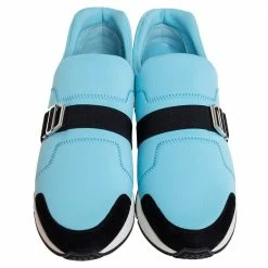 Hermes Blue/Black Neoprene And Suede Run Round Toe Sneakers Size 39 For Women -Deals Hermes Store luxury women hermes new shoes p411800 005