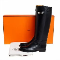Hermes Black Leather Jumping Boots Size 40 For Women -Deals Hermes Store luxury women hermes new shoes p416581 001
