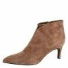 Hermes Brown Suede Zipper Detail Ankle Boots Size 39.5 For Women -Deals Hermes Store luxury women hermes new shoes p425827 003
