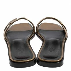 Hermes Gold Leather Oran Flats Size 39 For Women -Deals Hermes Store luxury women hermes new shoes p426670 005