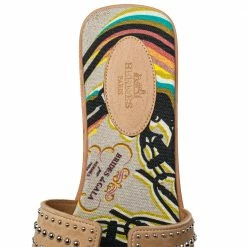 Hermes Beige Suede Studded Oran Flat Sandals Size 40 For Women -Deals Hermes Store luxury women hermes new shoes p428673 008