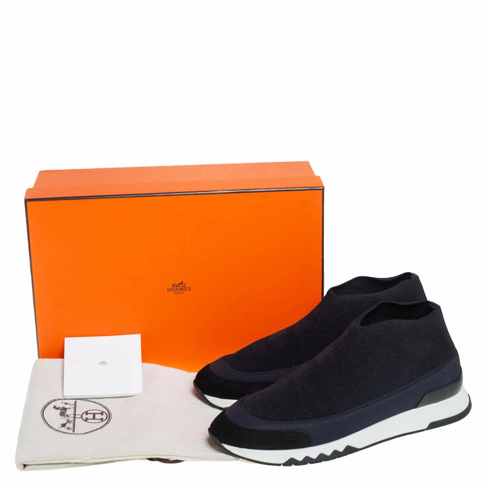 Hermes Black Knit Fabric Tokyo Slip On Sneakers Size 37.5 For Women 10 Hermes Black Knit Fabric Tokyo Slip On Sneakers Size 37.5 For Women - Image 8
