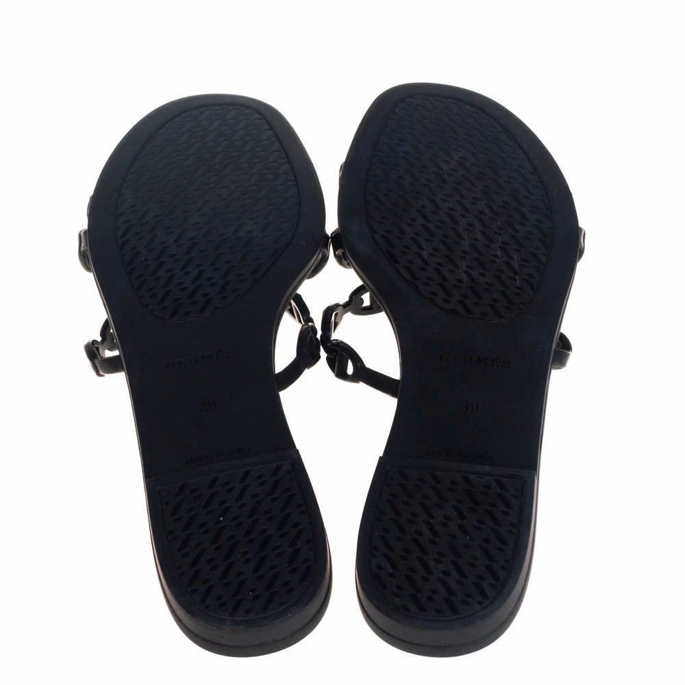 Hermes Black Rubber Chain Slide Sandals Size 39 For Women 8 Hermes Black Rubber Chain Slide Sandals Size 39 For Women - Image 6