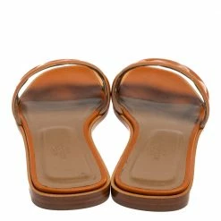 Hermes Tan Leather Omaha Flat Slides Size 38 For Women -Deals Hermes Store luxury women hermes new shoes p437886 004