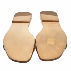 Hermes Tan Leather Omaha Flat Slides Size 38 For Women -Deals Hermes Store luxury women hermes new shoes p437886 006