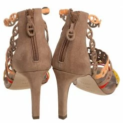 Hermes Multicolor Suede Chaîne D'Ancre Sandals Size 38.5 For Women -Deals Hermes Store luxury women hermes new shoes p443673 005