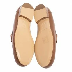 Hermes Brown Leather Kennedy Loafers Size 38 For Women -Deals Hermes Store luxury women hermes new shoes p444649 002